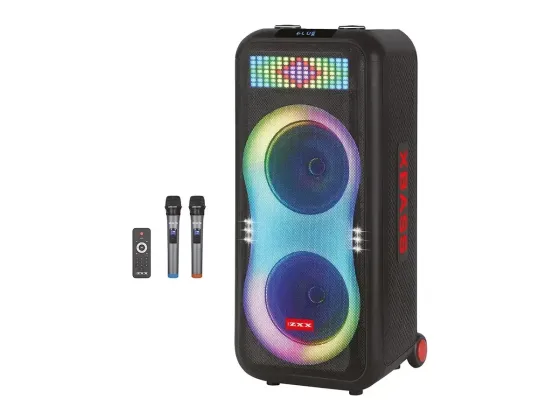 Акустична портативна колонка ZXX-5550 100Вт Bluetooth/FM/USB/TF/TWS/LED/2 мікрофона караоке Одеса