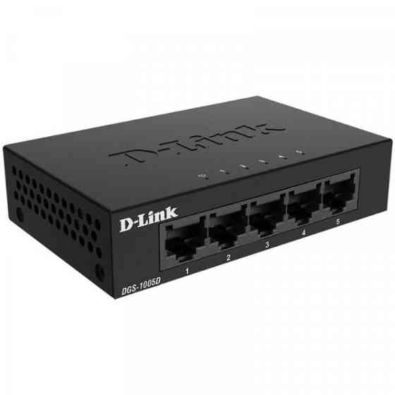 Комутатор D-Link DGS-1005D 5-port Gigabit Metal (DGS-1005D/J2A) Київ