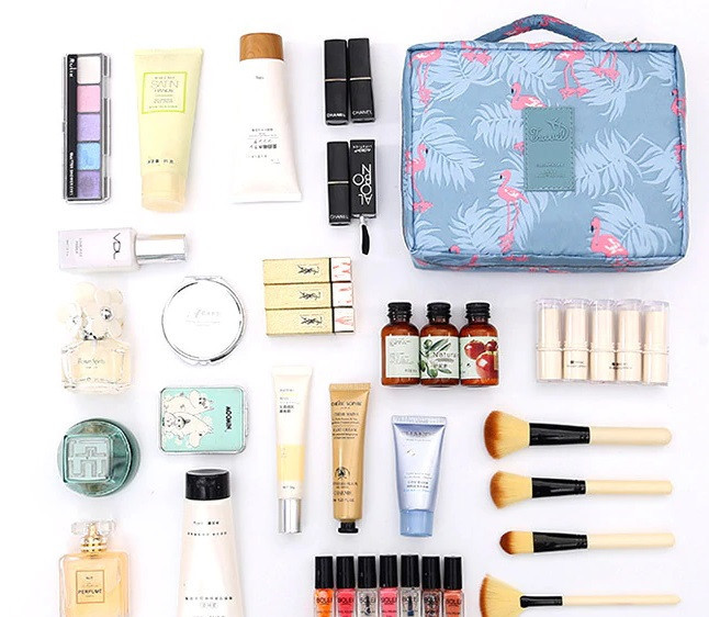 Женская косметичка Фламинго 85 на 165 на 210 мм серо-розовый Киев - изображение 5