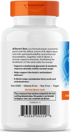 R-ліпоєва кислота Doctos Best Stabilized R-Lipoic Acid 180 капс Київ