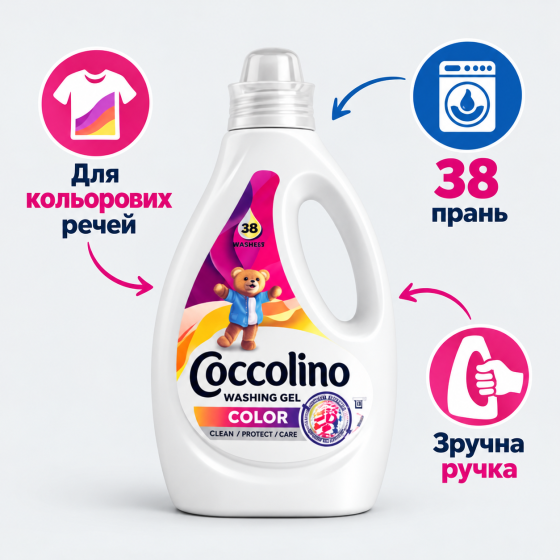 Гель для прання Coccolino Care для кольорових речей 1,12 л Київ