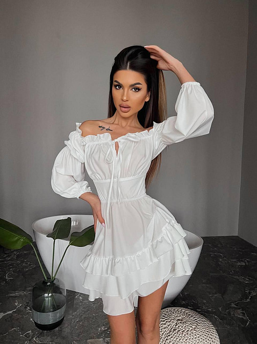 Женское стильное романтическое мини платье софт Одесса - изображение 4