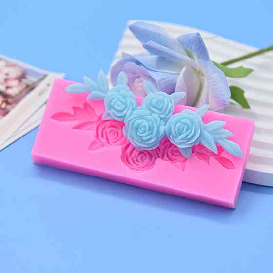 Молд силиконовый Розы 114 на 47 мм розовый Киев