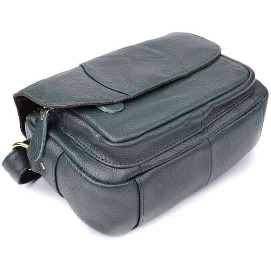 Повседневная женская сумка из натуральной кожи Vintage 22970 Зеленый Киев