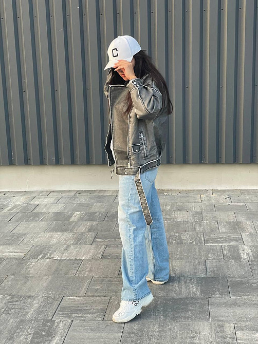 Женская куртка оверсайз Серый L Харьков - изображение 10