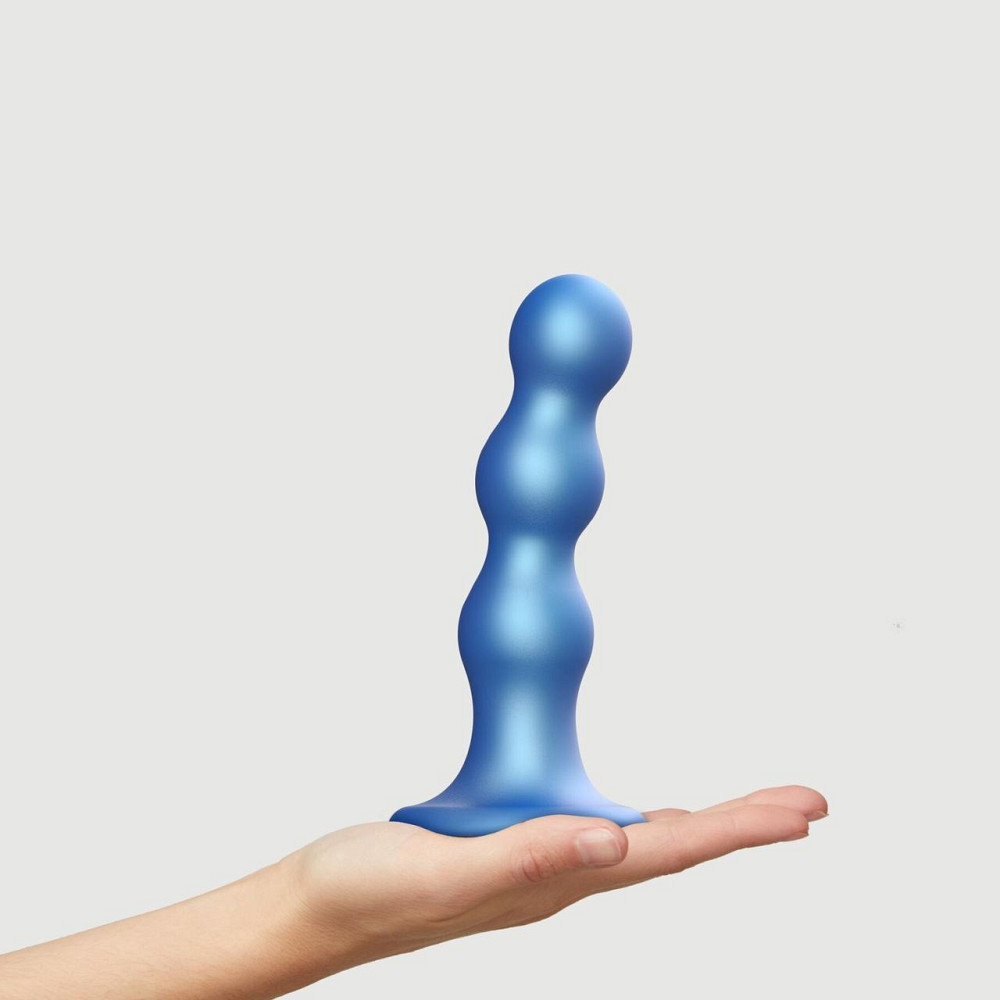 Насадка для страпона Strap-On-Me Dildo Plug Balls Blue Metallic L Sex Aura Київ - фото 2