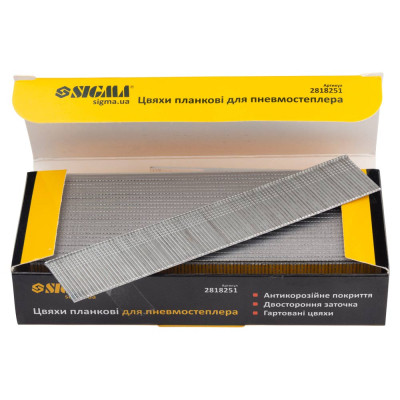 Гвозди Sigma планочные 25x1.25x1мм для пневмостеплера 5000шт (2818251) Винница - изображение 2