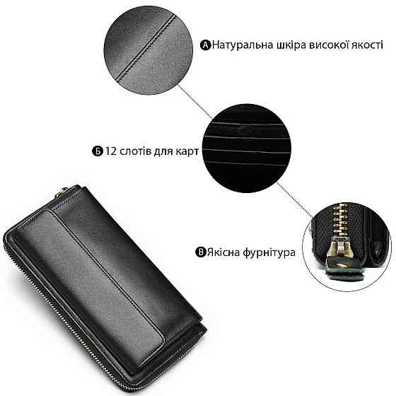 Клатч-барсетка Vintage 20046 Черный Киев