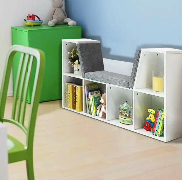 Шафа органайзер Costway Kinder з подушкою для сидіння дитячий комод для іграшок і речей Київ - фото 7