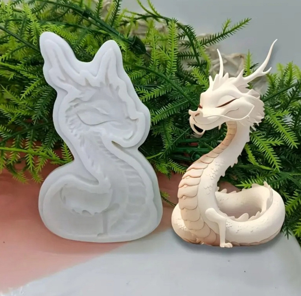 Молд силиконовый Дракон 103 на 62 мм серый Киев - изображение 1