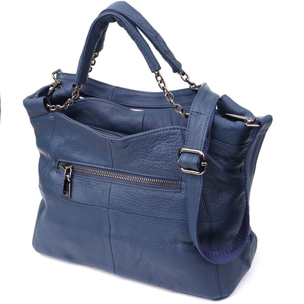 Женская сумка на каждый день из натуральной кожи Vintage 22988 Синий Киев - изображение 2