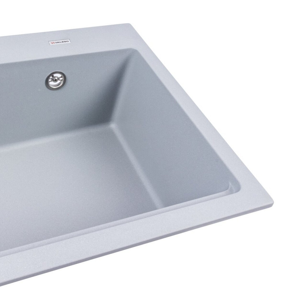 Гранітна мийка для кухні VALESO NIKA 7545 матова Сірий металік Коломыя - изображение 4