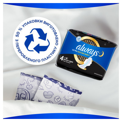 Гігієнічні прокладки Always Ultra Secure Night (Розмір 4) 12 шт. (4015400612469) Вінниця - фото 3