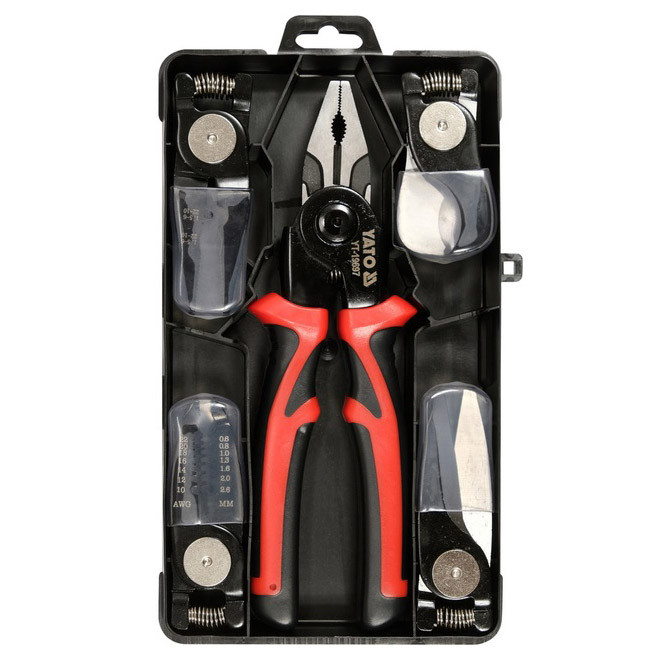 Многофункциональный набор быстросменных инструментов 5 в 1 (плоскогубцы, зачистка изоляции, обжимные щипцы) LF-12 Львов - изображение 14
