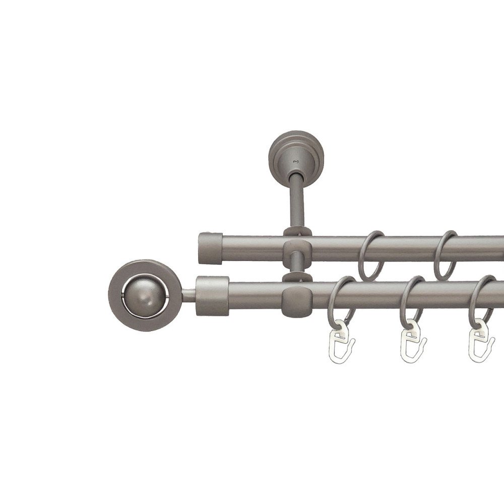 Карниз Orvit Пополо металевий дворядний відкритий Сатин 16\16 мм 200 см (6098983) Львів - фото 1