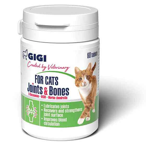 Витамины GiGi For Cats Strong Joints & Bones для профилактики и лечения суставов у кошек N60 таб Винница