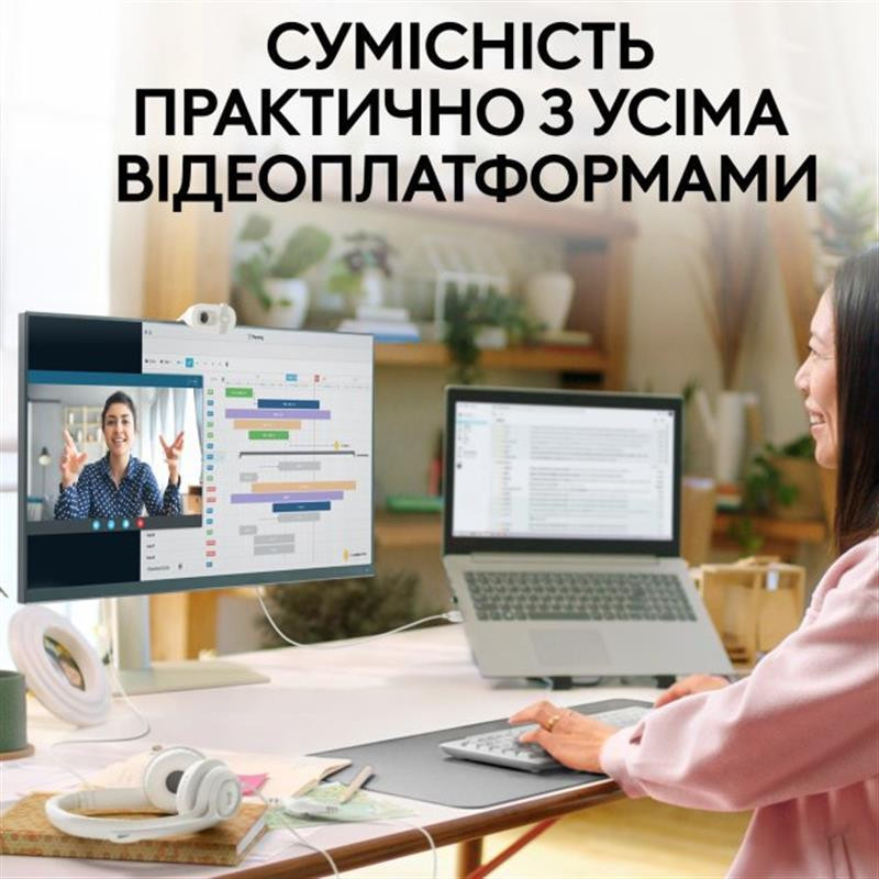 Веб-камера Logitech Brio 100 Off White (960-001617) Білий Харків - фото 6