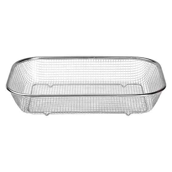 Сито-кошик для миття овочів та фруктів 37.5х27.5х6.8 см друшляк з нержавіючої сталі HP-19-23-L Коломия