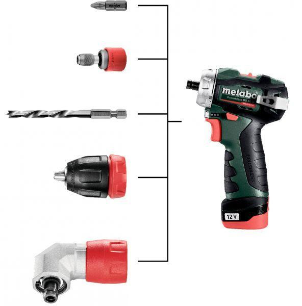 Аккумуляторный бесщеточный шуруповерт Metabo PowerMaxx BS BL Q : 38 Нм, кейс шуруповерт для дома (601749500) Киев - изображение 9