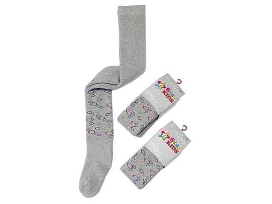 Колготи сірий дитячі махра SK118 Геометрія р.116-122 ТМ STAR KIDS Київ