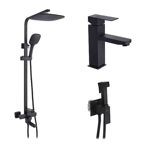 Набір 3 в 1 душова система Kroner Edelstahl Kubus-SCH063 + змішувач Edelstahl Kubus-SCH010 + змішувач Київ