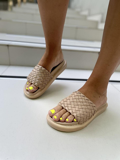 Seben Модні шльопанці жіночі еко-шкіра бежеві на низькому ходу літні Seben T115-3 р. 36, 38, 39 Коломыя - изображение 1