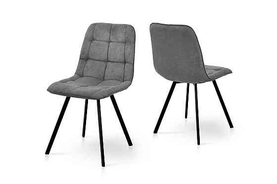 Стілець Софт, метал чорний/ тканина темно сіра Киев