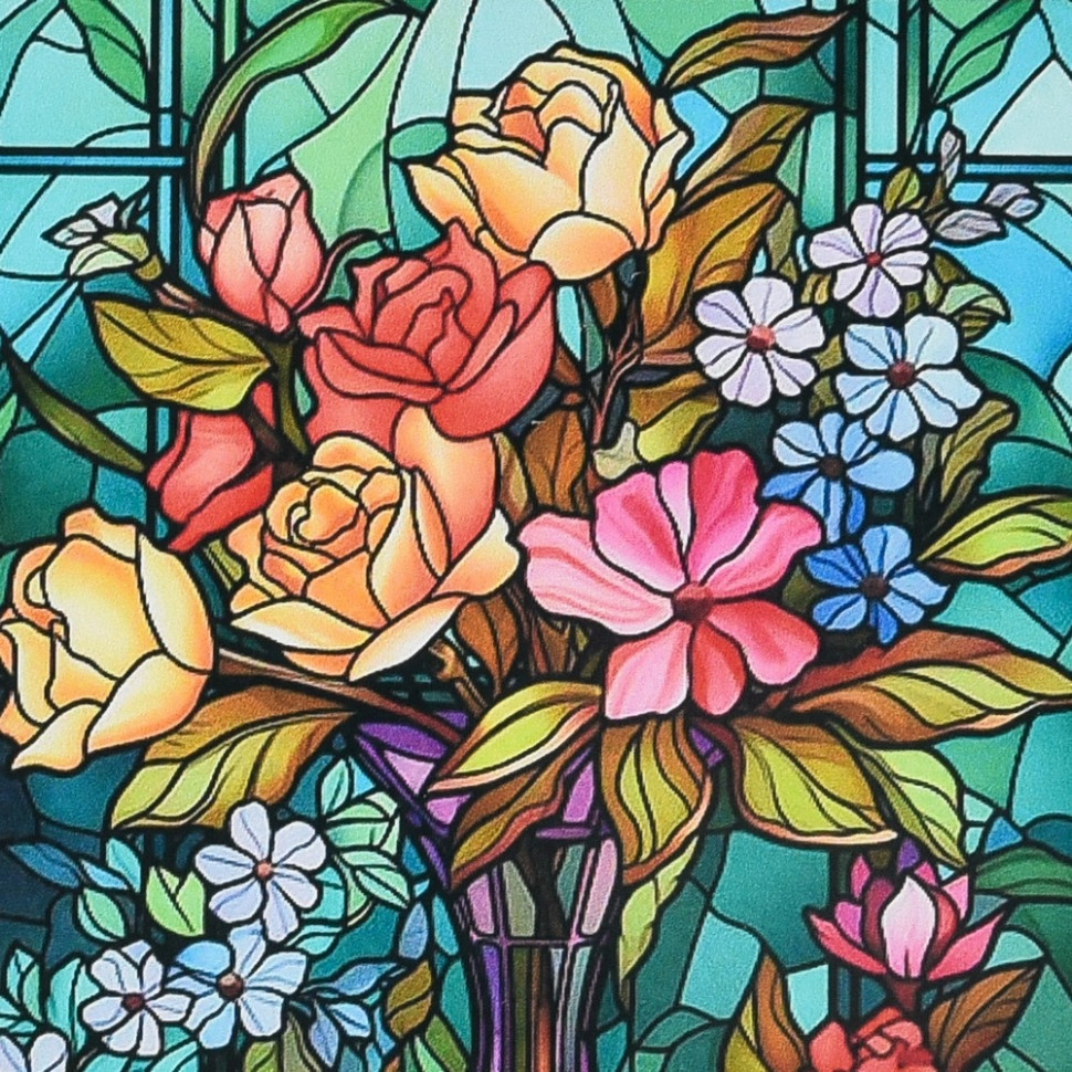 Алмазна мозаїка "Барви вітражу" DEEX16285 не повна викладка 30х30 см Вінниця - фото 1