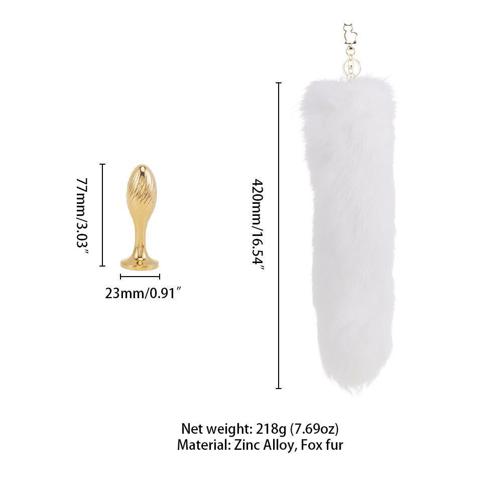 Металевий Анальна пробка Лисий хвіст LOCKINK SEVANDA White Fox-Tail Anal Pear-shape Plug Sex Aura Київ - фото 7