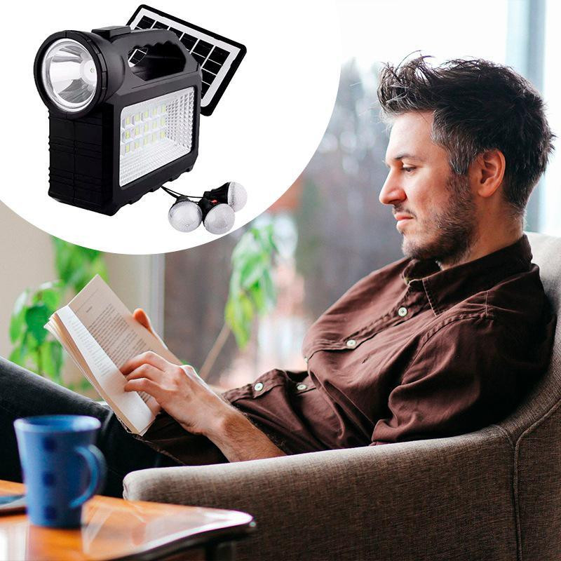 Портативная станция для зарядки GD 101 с 3 лампами и солнечной панелью (8402) от GDLITING Одесса - изображение 4