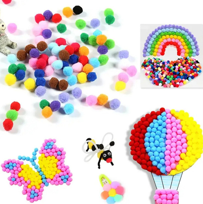 Помпончики для рукоділля 97 мм різнобарвний Київ - фото 3