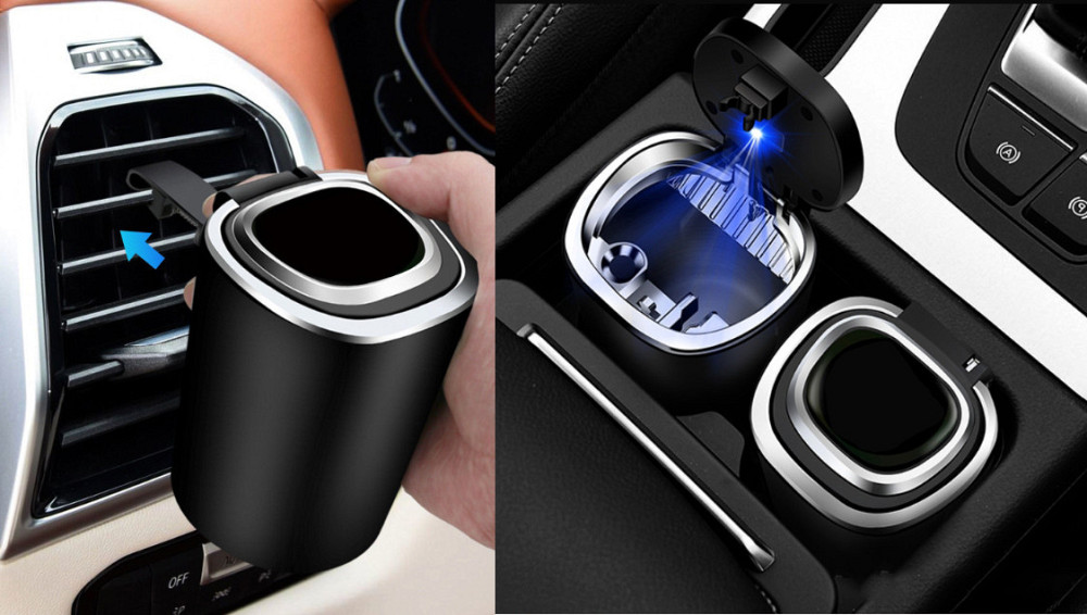 Универсальная пепельница для автомобиля на обдув и в подстаканник с подсветкой Кременчуг - изображение 1