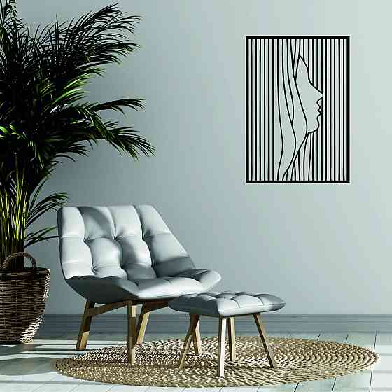 Декоративное настенное 3D Панно «Силуэт женщины», Декор на стену с объемом 110*77 см, Черный Киев