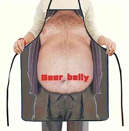 Фартук с приколом мужской кухонный Beer Belly с пивным животом для гриля и барбекю Киев