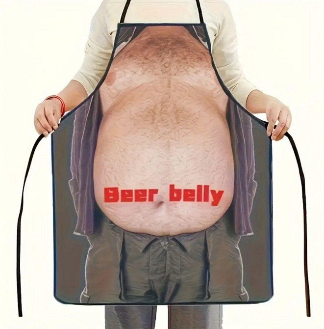 Фартук с приколом мужской кухонный Beer Belly с пивным животом для гриля и барбекю Киев - изображение 6