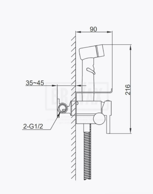 Змішувач для гігієнічного душу Mixxus Premium HANS 069 з тримачем для туалетного паперу (MI6785) Чернівці - фото 3