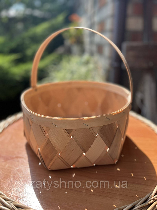Кошик плетений зі шпону великий Київ - фото 8