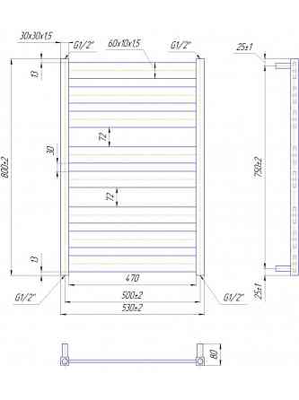 Полотенцесушитель водяной Mario Санти 800х530/500 Киев