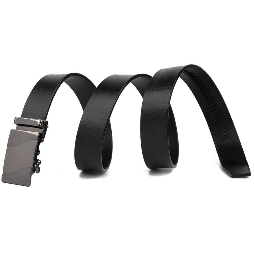 Ремень мужской c затемненной пряжкой волна Черный (Vintage) Киев - изображение 6