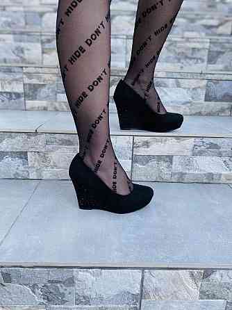 Туфлі жіночі LENA MELIANI чорні еко-замша танкетка 9см (M619-D2302) 35р.36р.37р. Коломыя