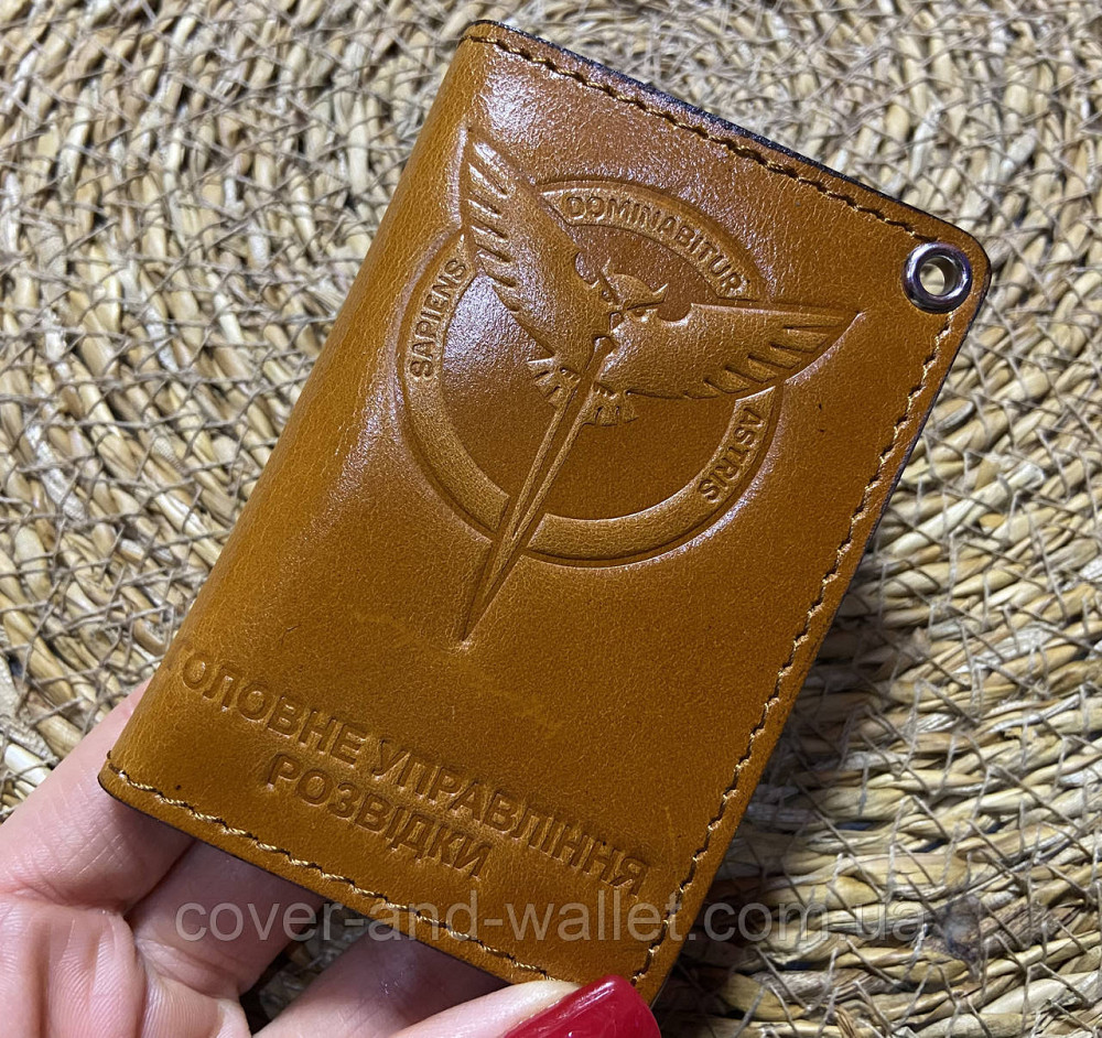 Обложка ГУР (Главное управление разведки) с пластиковым шевроном Puos Киев - изображение 7