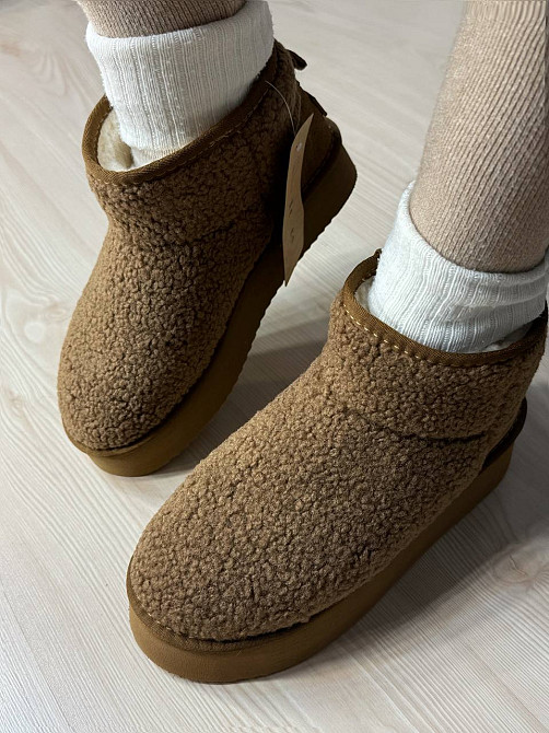 Уггі жіночі Itts 1707-2 з хутром тедді на платформі коричневі, 41, 25,5 см Київ - фото 14