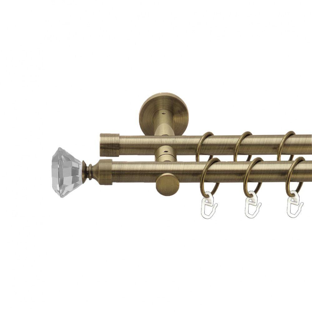 Карниз Orvit Спектралія металевий дворядний реверсивний гладка труба кільце металеве Антик 19\19 мм 200 см (00-00013401) Львів - фото 1