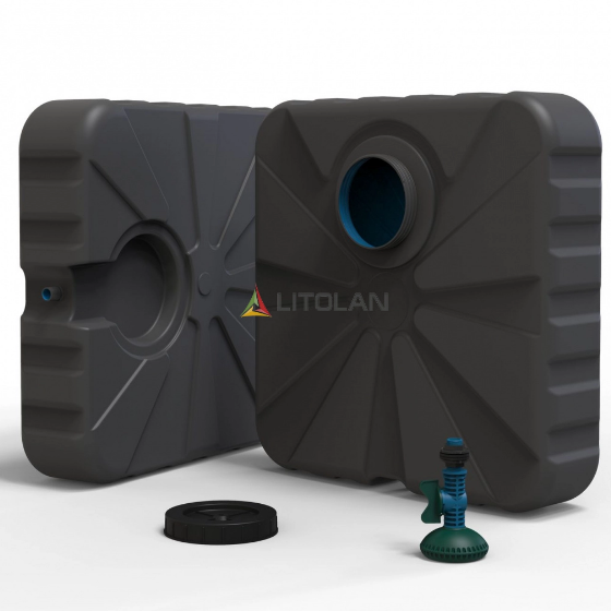 Душ літній 50л 600*600*165мм 3 шари чорний LITOLAN Житомир