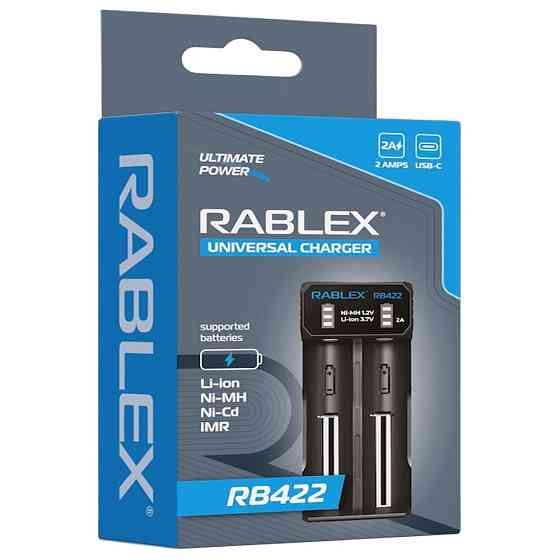 Зарядное устройство Rablex RB422, универсальное на 2 аккум. Ni-MH/Ni-Cd: AA, AAA, AAAA, C, SC, F6 Днепр