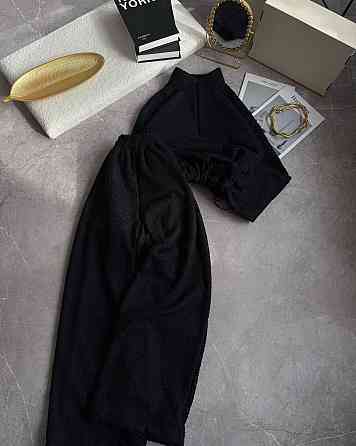 Жіночий теплий повсякденний костюм-двійка баранчик на велюрі Чорний Одеса