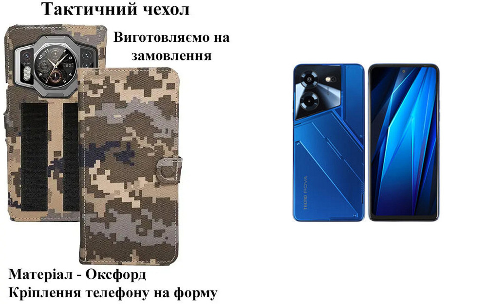 Тактический чехол для Realme C25s, Realme C25Y, крепится к снаряжению на липучке Киев - изображение 1