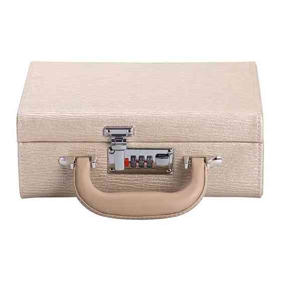 Шкатулка для украшений из эко кожи 2 яруса с кодовым замком органайзер для ювелирных изделий HP-5-24CR Киев