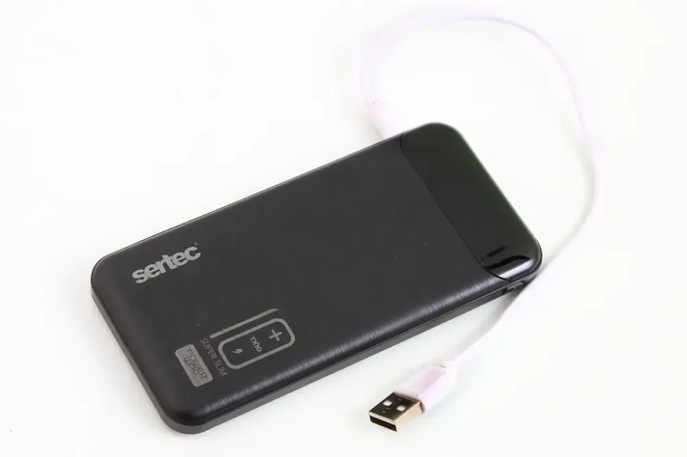 Заряднено напружене 10 000 мАч Sertec 2USB 1Type-C 2.0A чорний Вінниця - фото 1