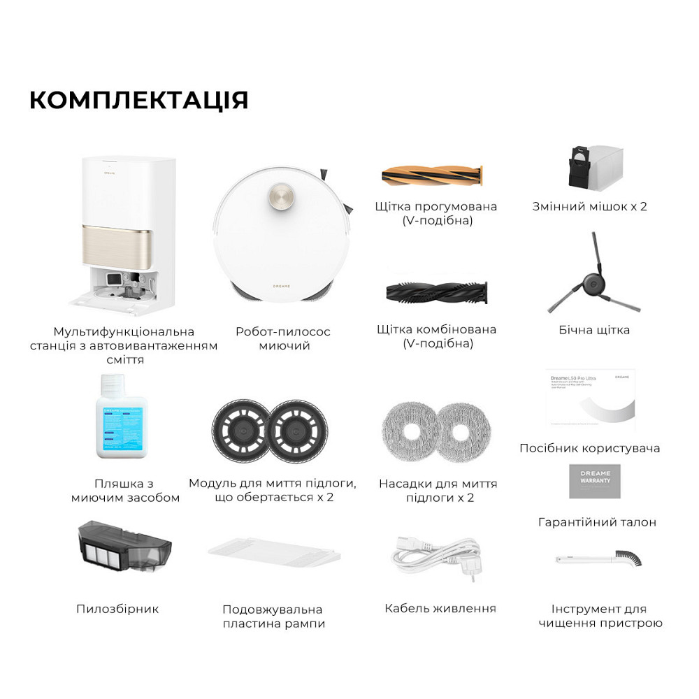 Робот-пилосос Dreame Bot L50 Pro Ultra White (RLL84CE) ( white ) Харьков - изображение 7